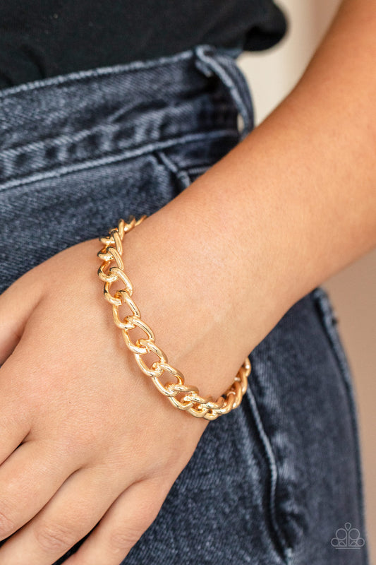 Rebel Radar - Gold Paparazzi Bangle Bracelet