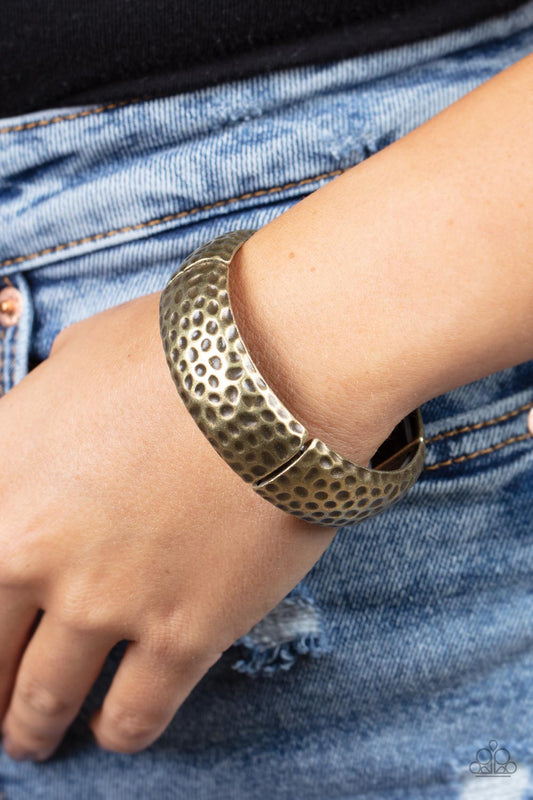 Come Under The Hammer Brass Paparazzi Bracelet