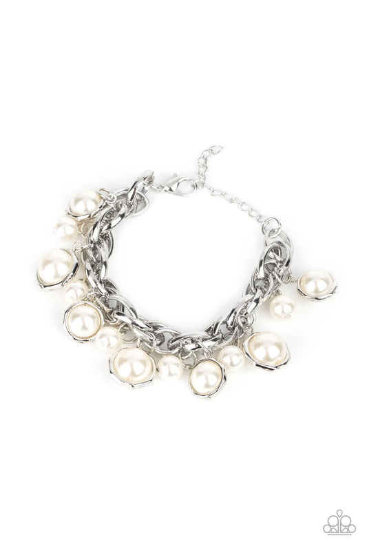 Orbiting Opulence - White Paparazzi Bracelet
