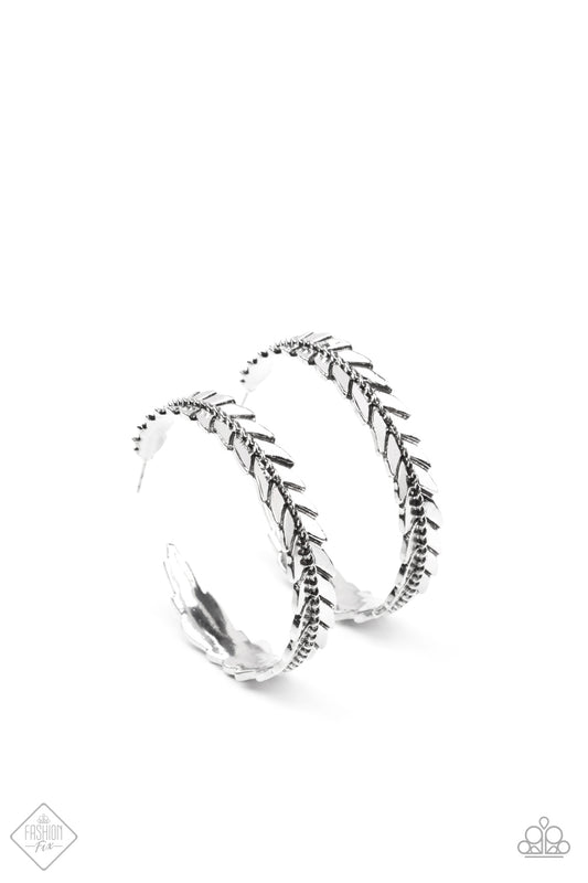 Flew The Nest - Silver Paparazzi Earring