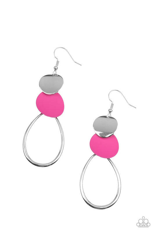 Retro Reception - Pink Paparazzi Pink Earring