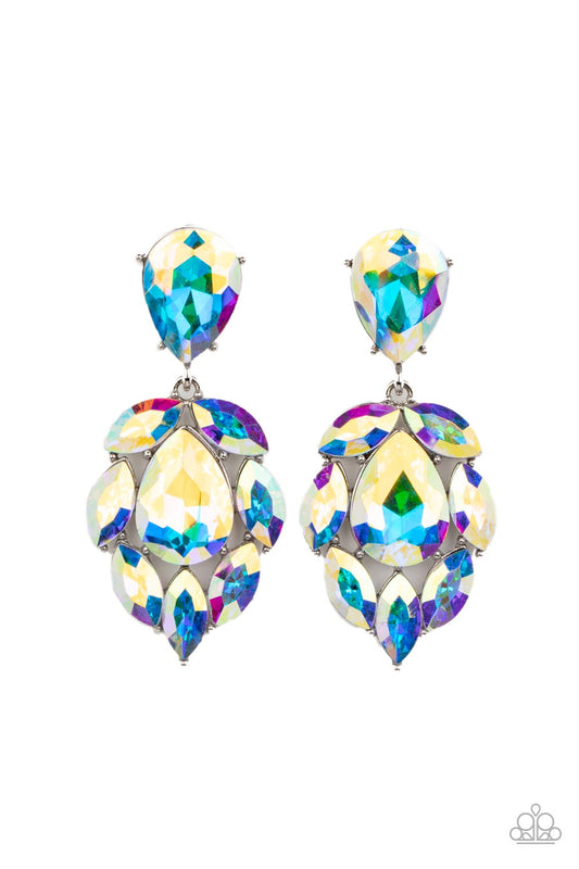 Galactic Go-Getter - Multi Iridescent Paparazzi Earrings
