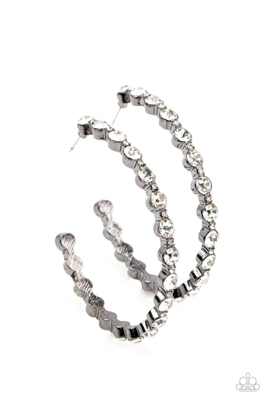 Royal Reveler - Black  Paparazzi Hoop Earrings