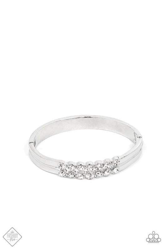 Doubled Down Dazzle - White Paparazzi Bracelet