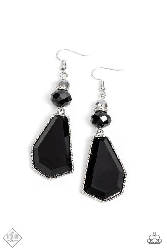 Defaced Dimension - Black Paparazzi Earrings