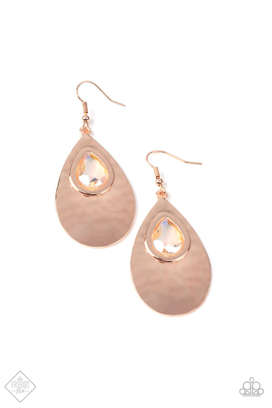 Tranquil Trove - Rose Gold Paparazzi Earring