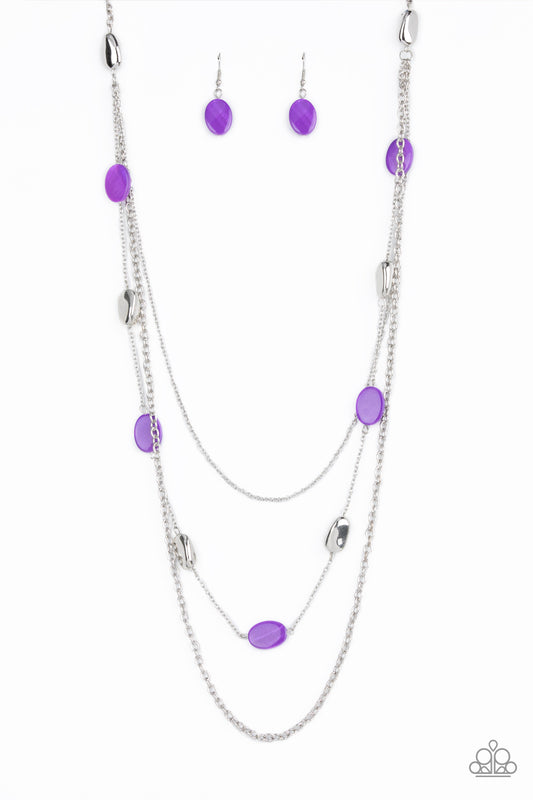 Barefoot and Beachbound - Purple Paparazzi Necklace