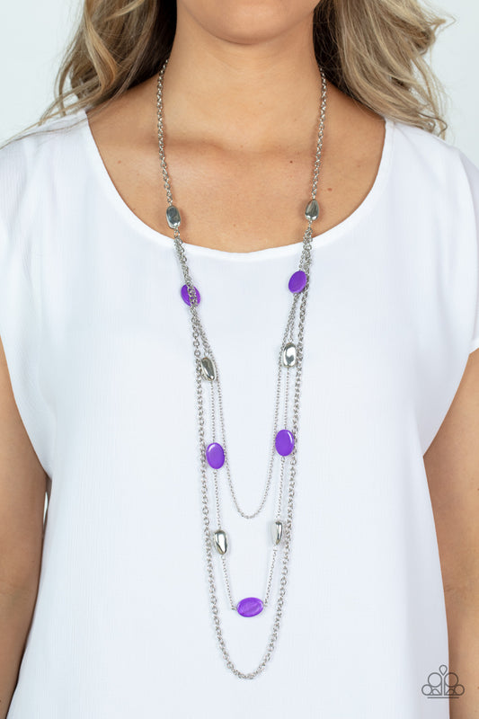Barefoot and Beachbound - Purple Paparazzi Necklace
