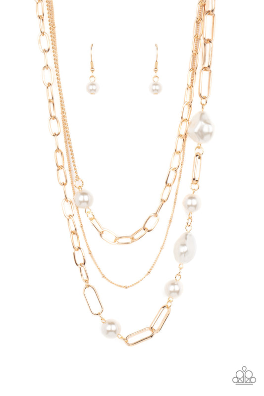 Modern Innovation - Gold Paparazzi Necklace