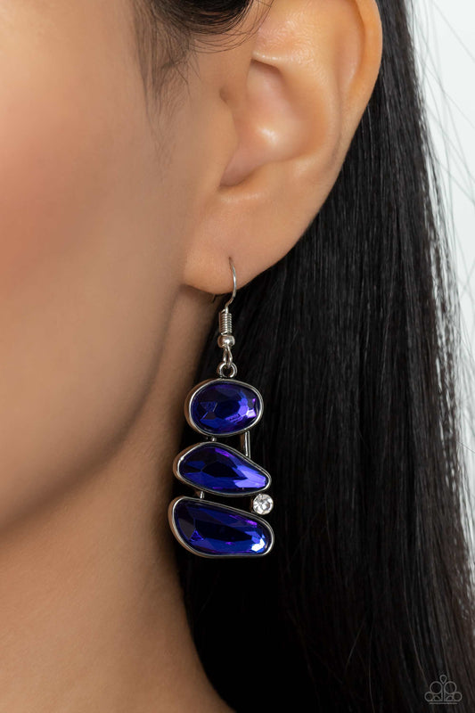 Gem Galaxy - Blue  Paparazzi Earrings