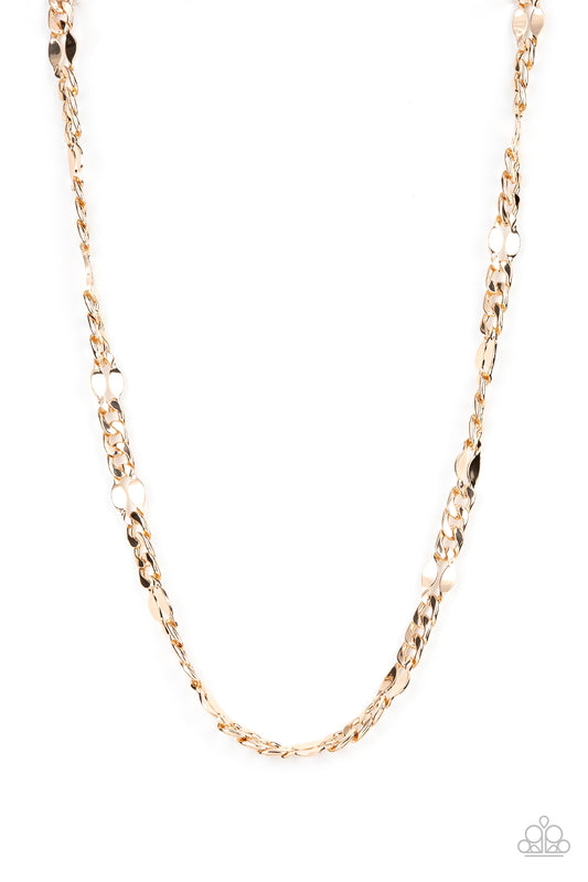 G.O.A.T - Gold Paparazzi Urban Mens Necklace