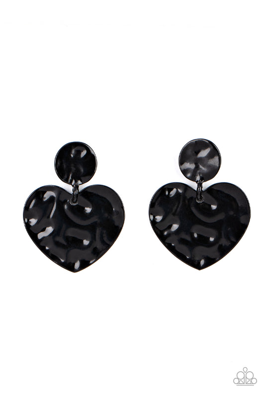 Just a Little Crush - Black Paparazzi Earrings