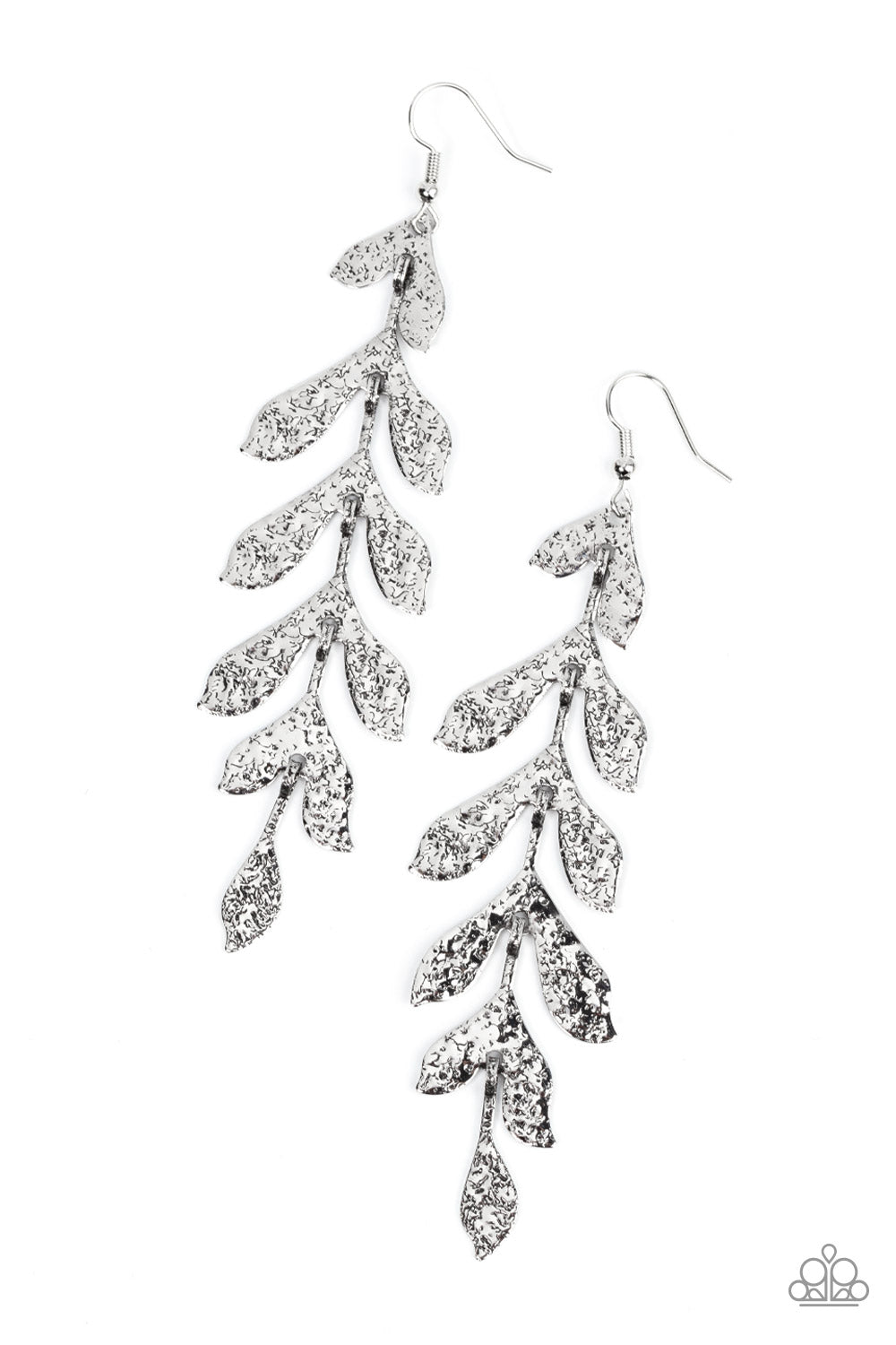 Lead From the FROND - Silver Paparazzi Earrings