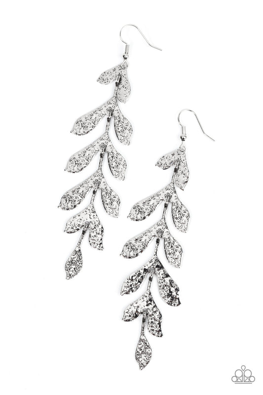 Lead From the FROND - Silver Paparazzi Earrings