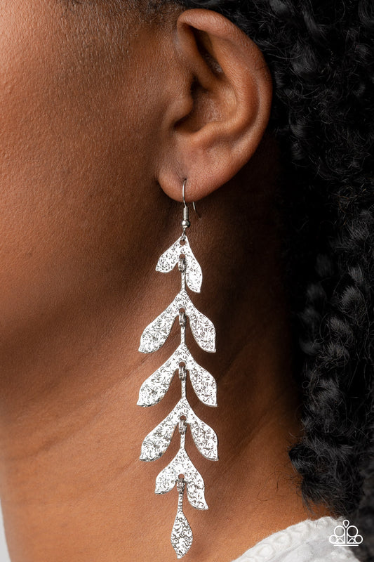 Lead From the FROND - Silver Paparazzi Earrings