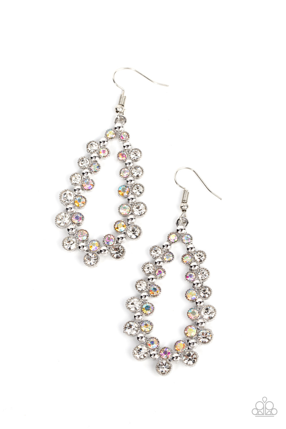 Its About to GLOW Down - White Paparazzi Earrings