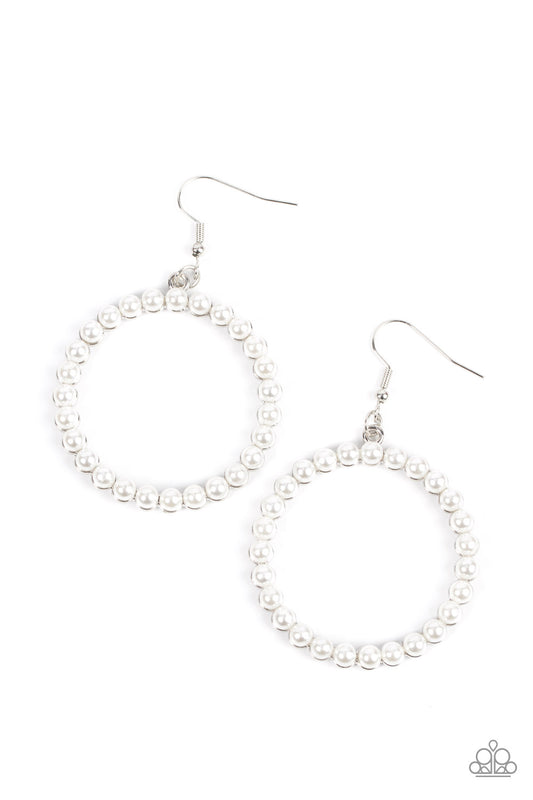 Can I Get A Hallelujah - White Paparazzi Earrings