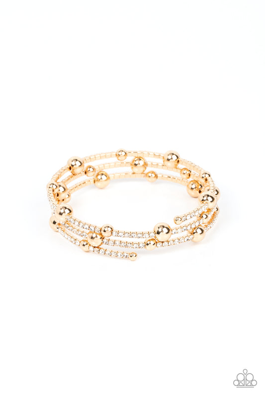 Spontaneous Shimmer - Gold Paparazzi Bracelet
