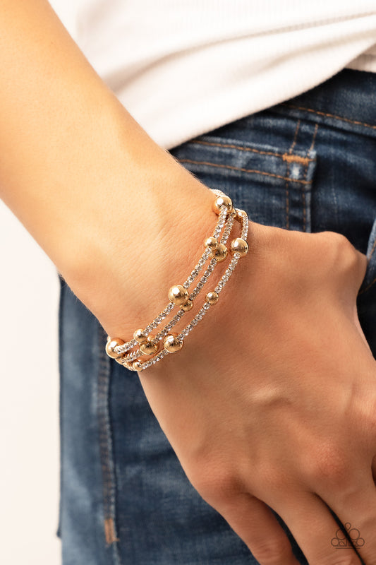 Spontaneous Shimmer - Gold Paparazzi Bracelet