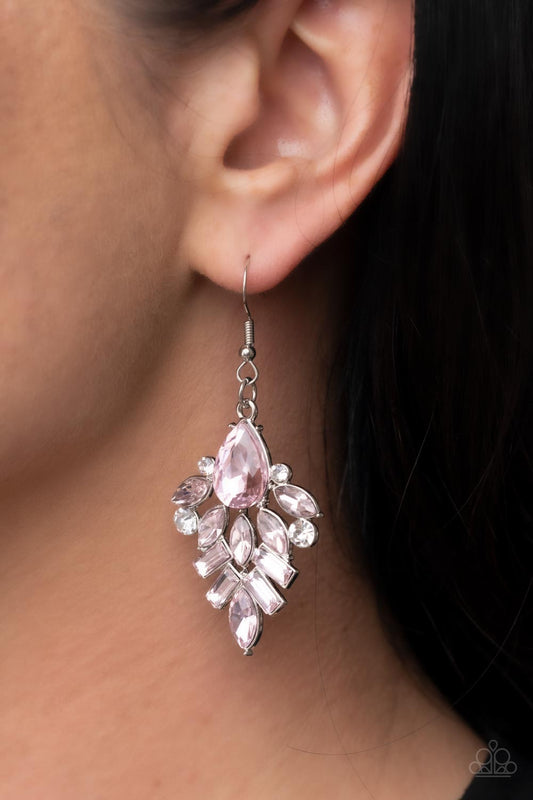 Stellar-escent Elegance - Pink Paparazzi Earrings
