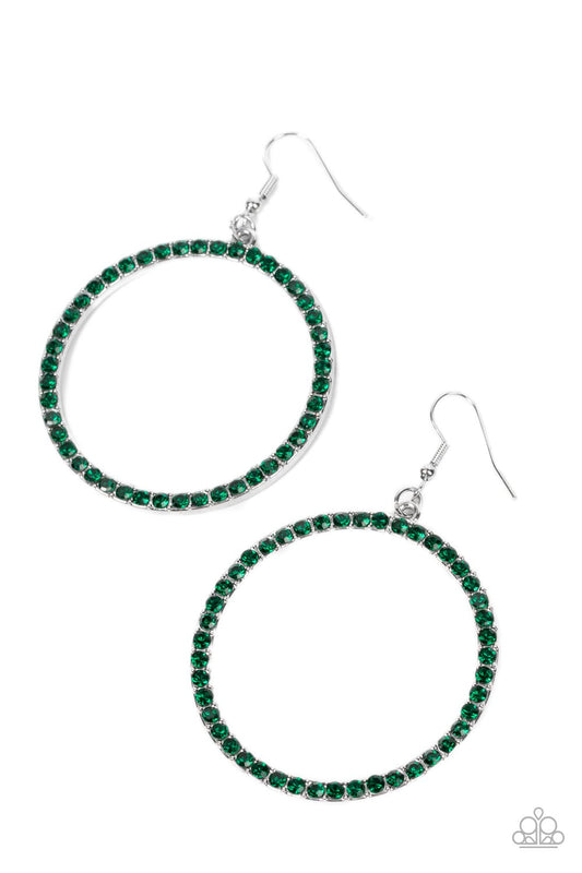 Head-Turning Halo - Green Paparazzi Earrings
