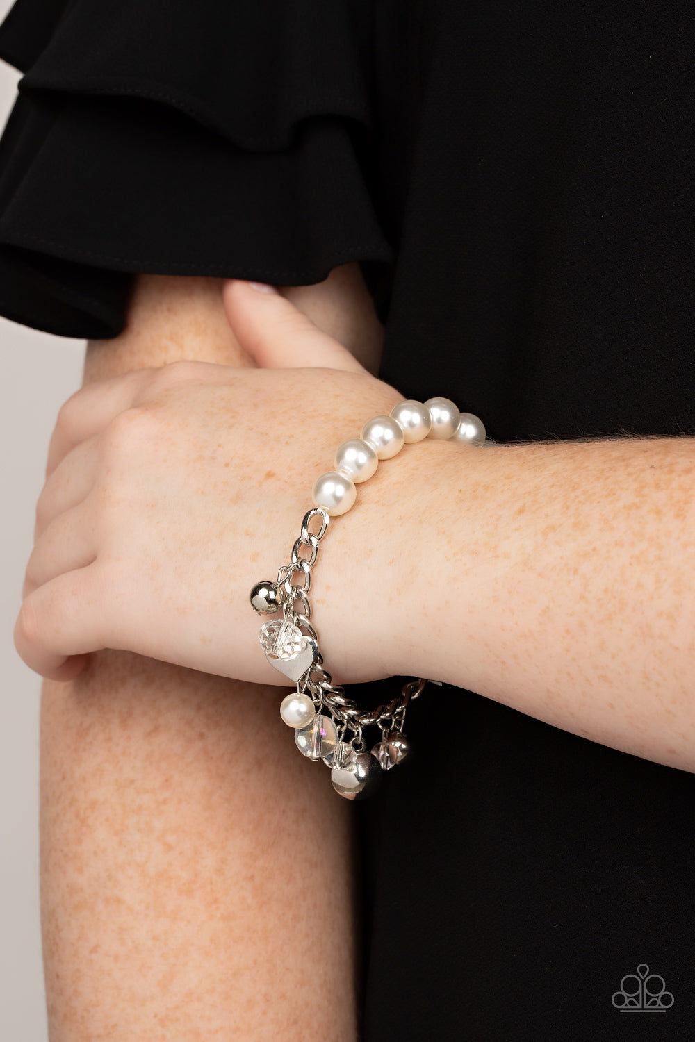 Adorningly Admirable - White Pearl Paparazzi Bracelet
