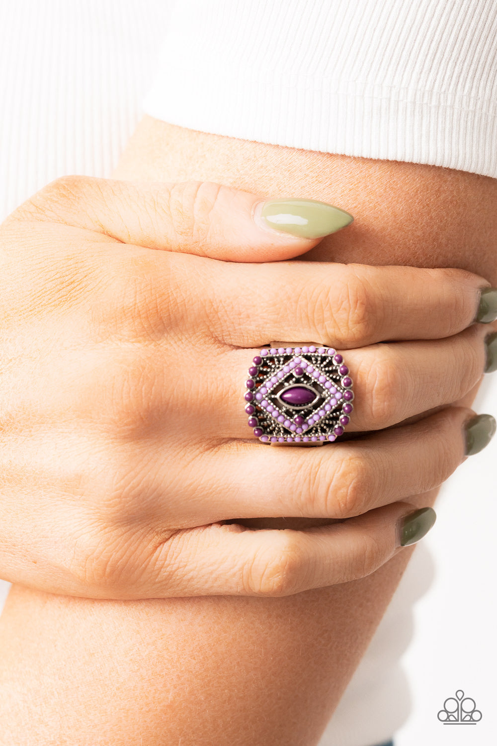 Amplified Aztec - Purple Paparazzi Ring