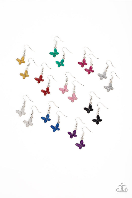 Paparazzi STARLET SHIMMER GLITTERY BUTTERFLY DANGLE EARRINGS