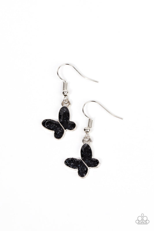 Paparazzi STARLET SHIMMER GLITTERY BUTTERFLY DANGLE EARRINGS