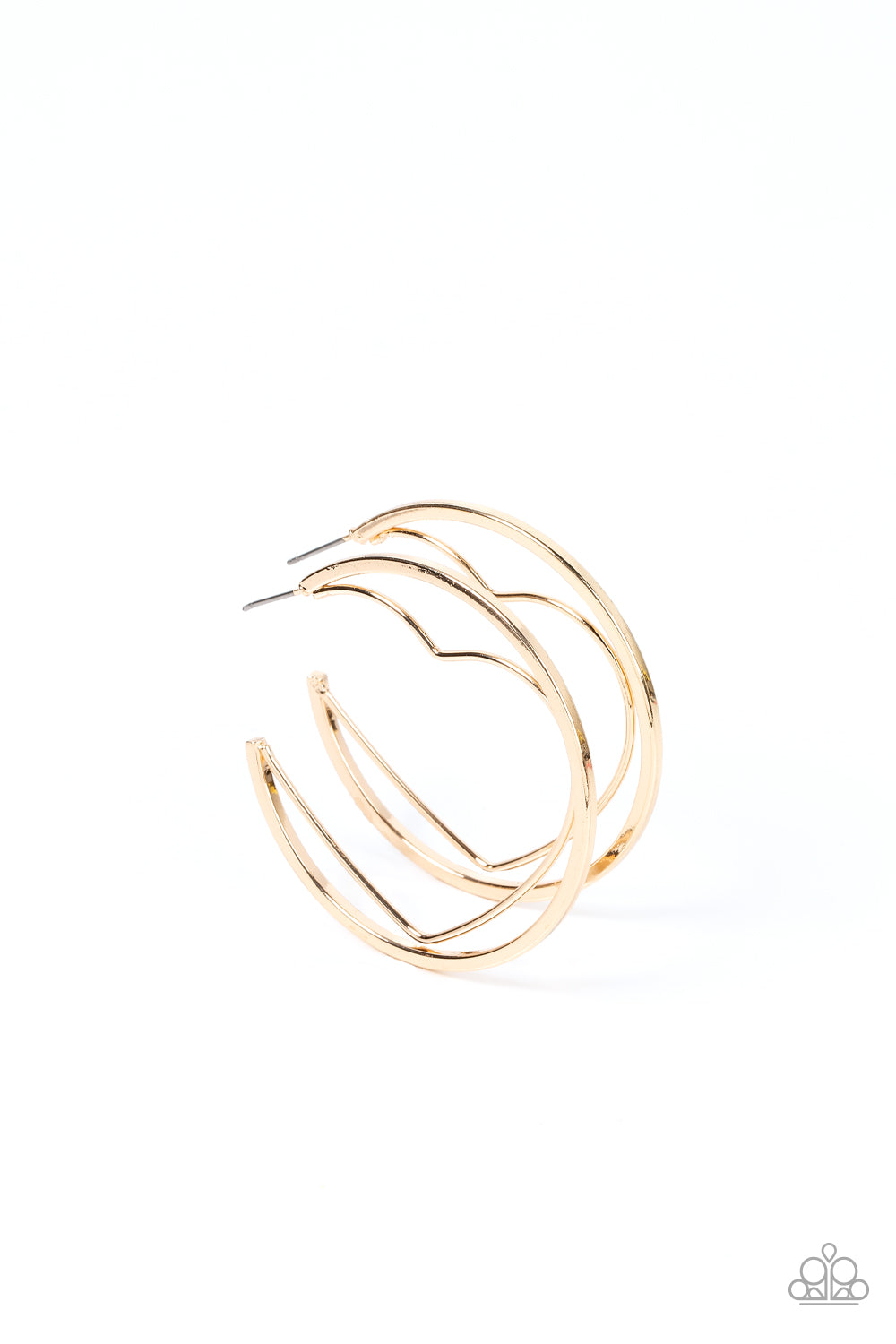 Love Goes Around - Gold Paparazzi Earrings