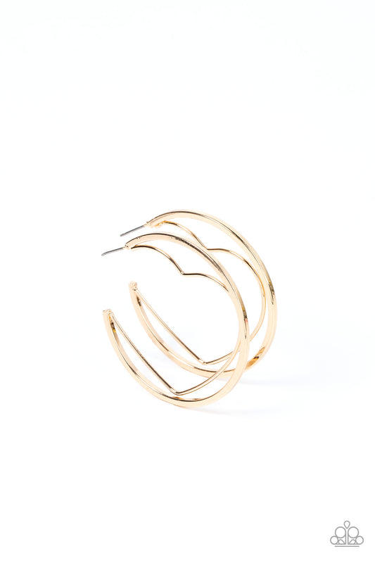 Love Goes Around - Gold Paparazzi Earrings