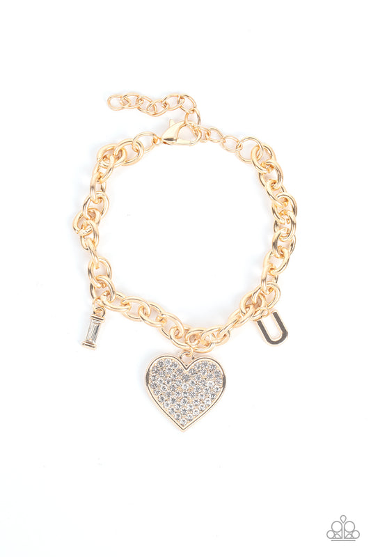 Declaration of Love - Gold Paparazzi Bracelet