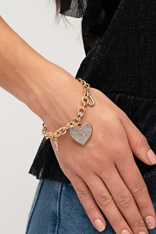 Declaration of Love - Gold Paparazzi Bracelet