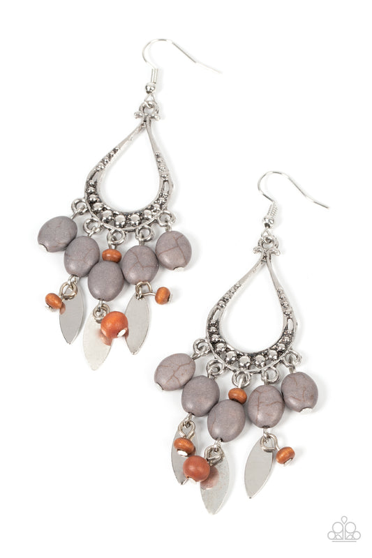 Adobe Air - Silver Paparazzi Earrings