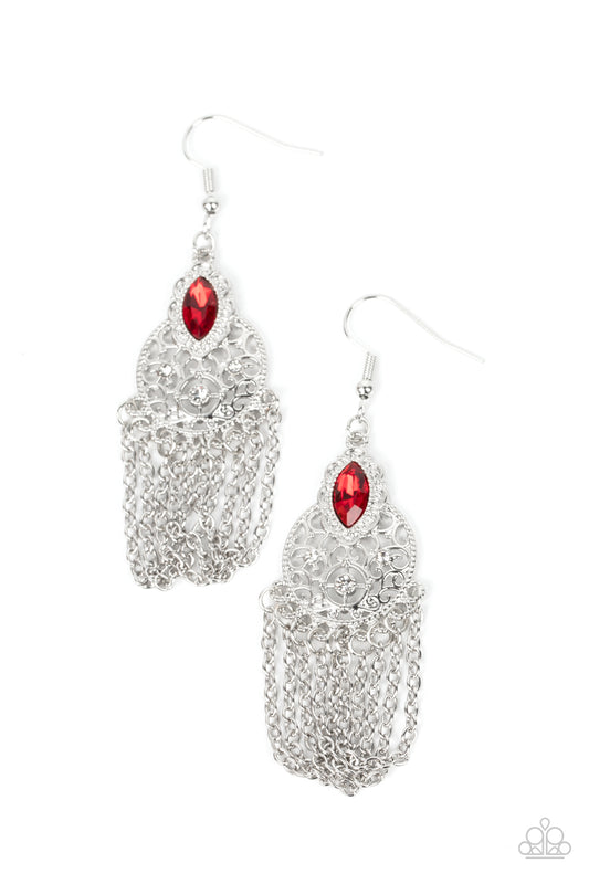 Pressed for CHIME - Red Paparazzi Earrings