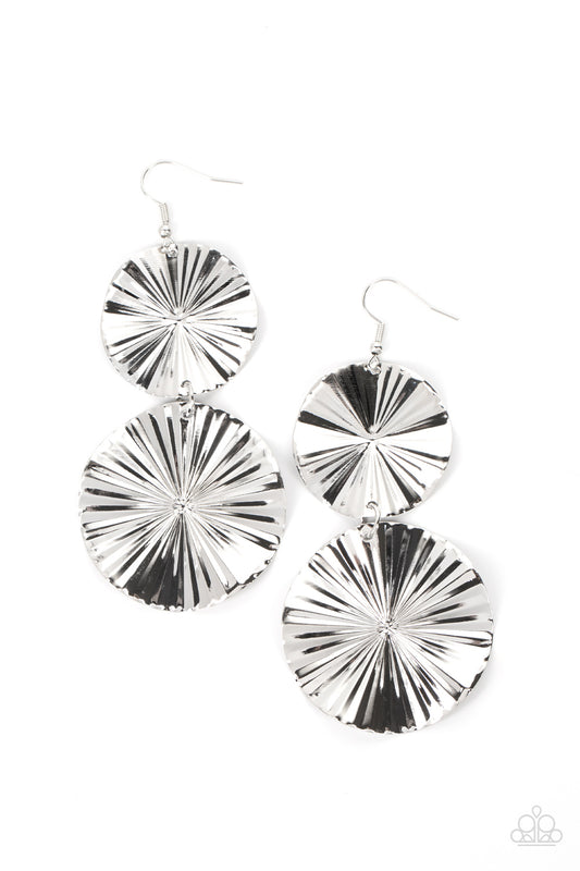 In Your Wildest FAN-tasy - Silver Paparazzi Earrings