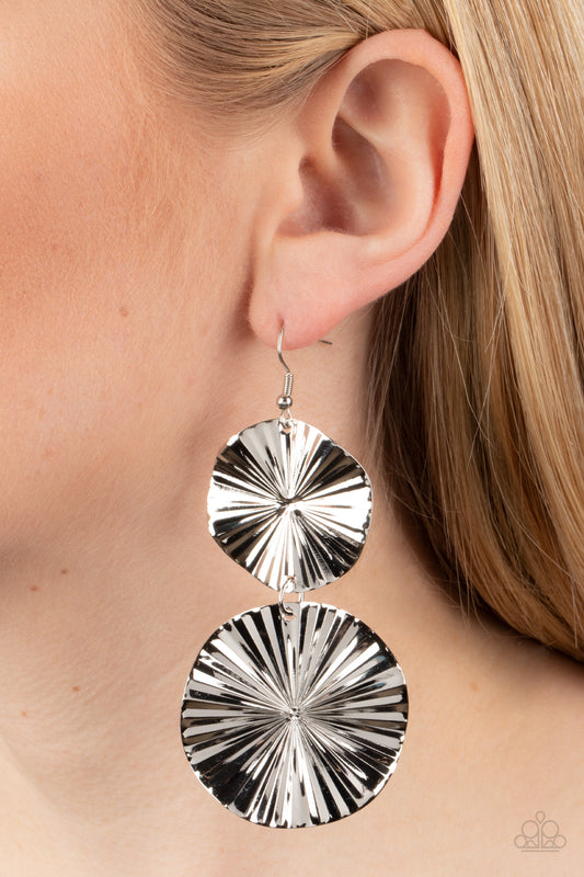 In Your Wildest FAN-tasy - Silver Paparazzi Earrings