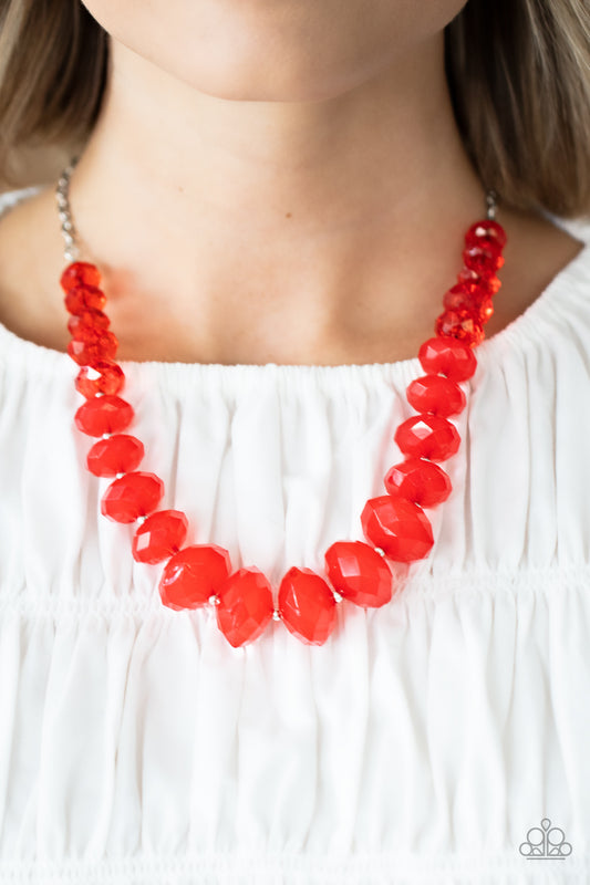 Happy-GLOW-Lucky - Red Paparazzi Necklace