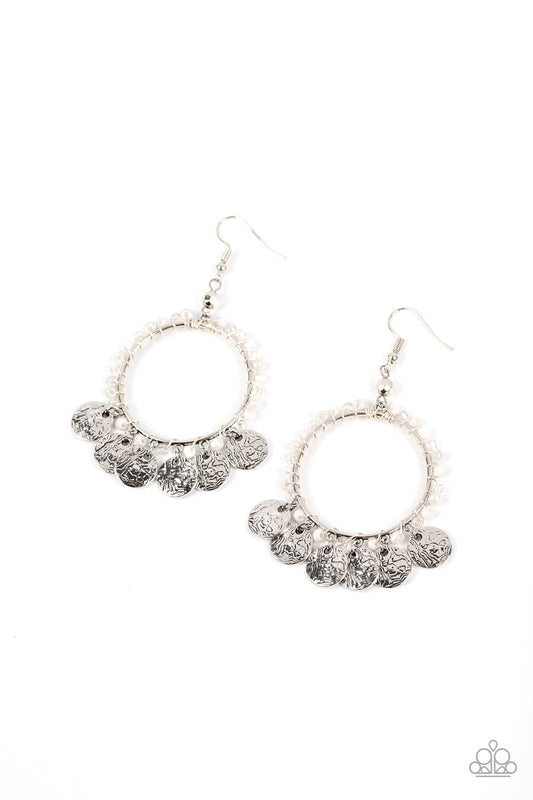 Bohemian Beach Blast - White Paparazzi Earrings