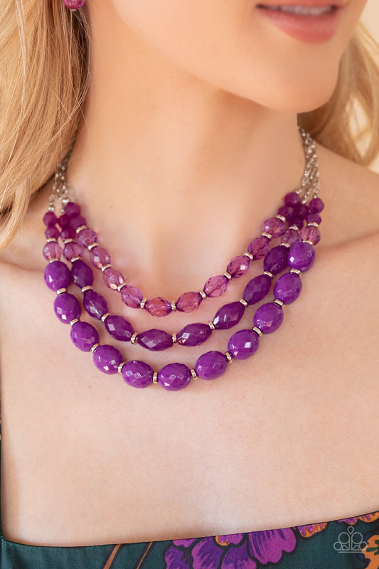 Tropical Hideaway - Purple Paparazzi Necklace