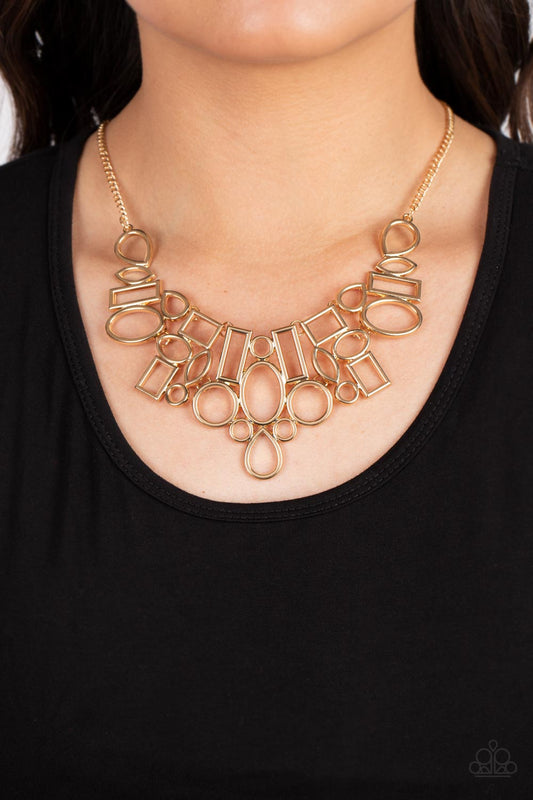 Geometric Grit - Gold Paparazzi Necklace