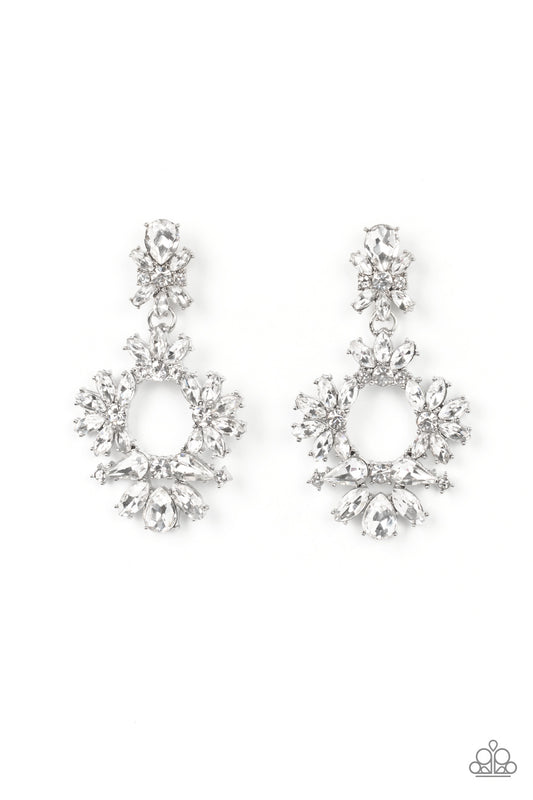 Leave them Speechless - White  Paparazzi Earrings