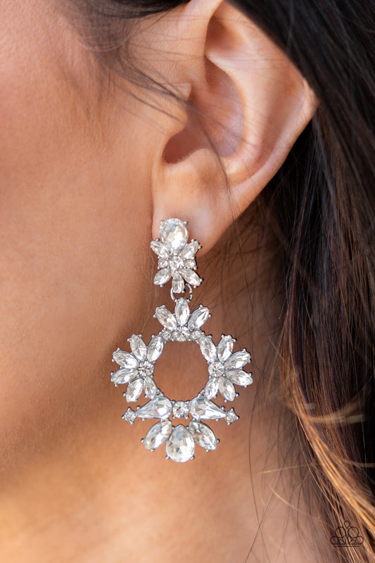 Leave them Speechless - White  Paparazzi Earrings