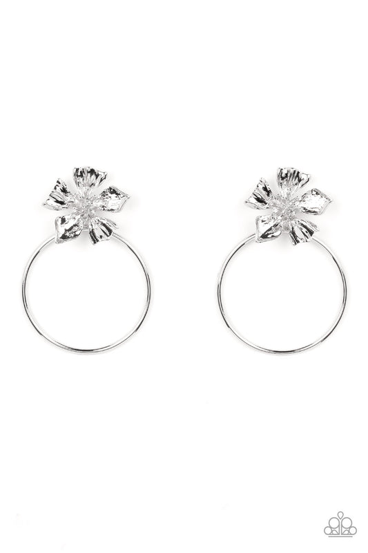 Buttercup Bliss - Silver Paparazzi Earrrings