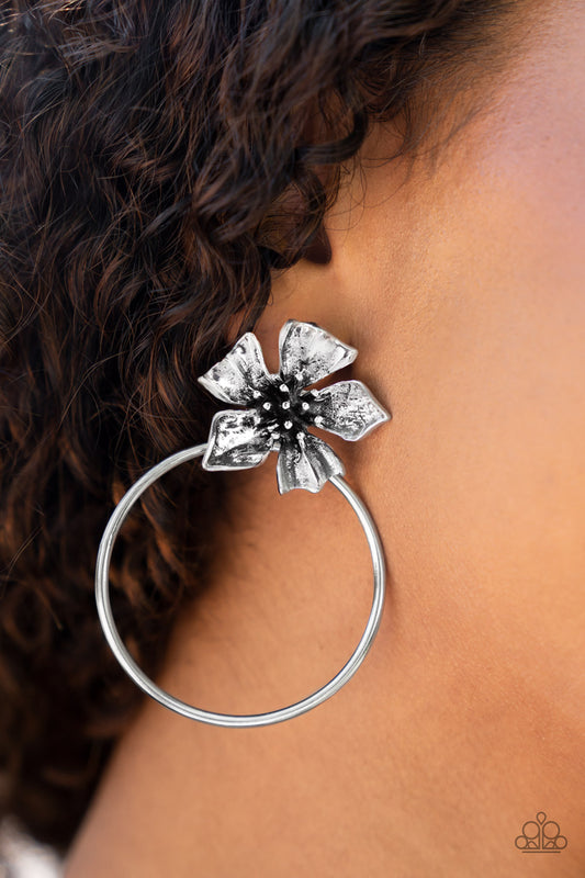 Buttercup Bliss - Silver Paparazzi Earrrings