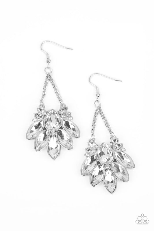 Prismatic Pageantry - White Paparazzi Earrings