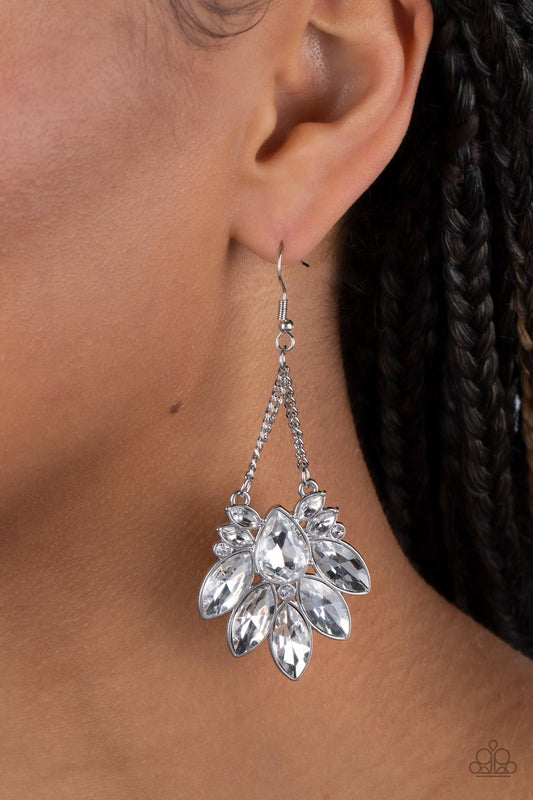 Prismatic Pageantry - White Paparazzi Earrings