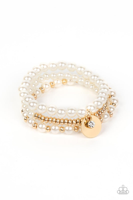 Pearly Professional - Gold Paparazzi Beacelet