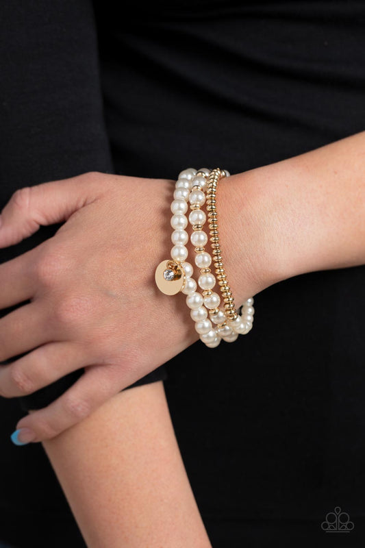 Pearly Professional - Gold Paparazzi Beacelet