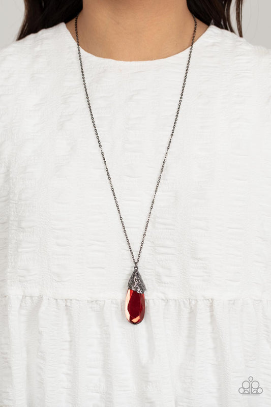 Dibs on the Dazzle - Red Paparazzi Necklace